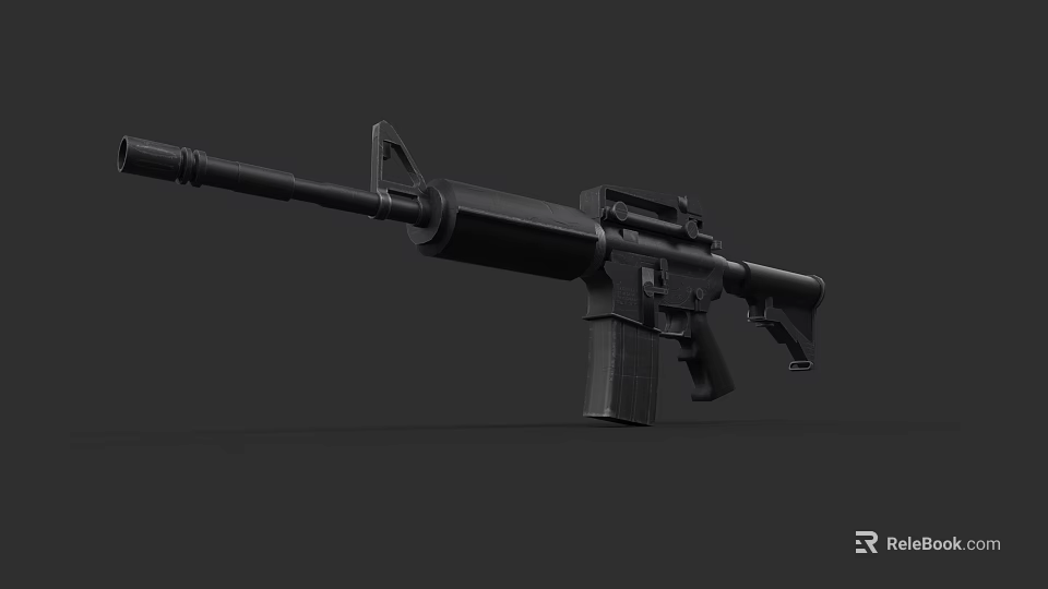 Modern Black Tactical Assault Rifle With Military Design And Ergonomic Features 3d model 