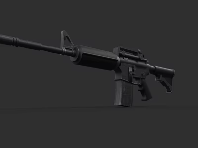 Modern Black Tactical Assault Rifle With Military Design And Ergonomic Features 3d model