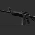Modern Black Tactical Assault Rifle With Military Design And Ergonomic Features
