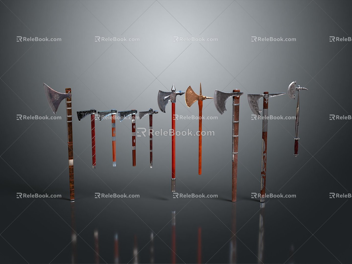 Cold weapons Sword Sword Sword Sword Axe Hook Fork Spear Trident Melee Weapon Military 3d model