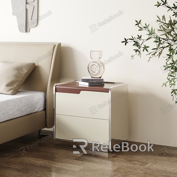 Modern Bedside Table Cream Bedside Cabinet model