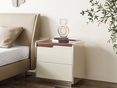 Modern Bedside Table Cream Bedside Cabinet model