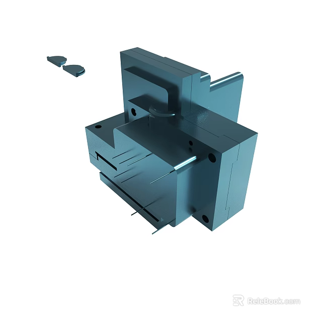 Industrial Mechanical Component With Metal Structure Holes Grooves And Precision Design 3d model 