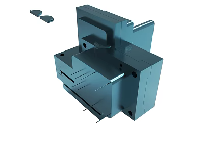 Industrial Mechanical Component With Metal Structure Holes Grooves And Precision Design 3d model
