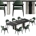 Miloti Minotti Dining Table and Chair Combination 3d model