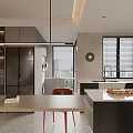 Modern Living Dining Room Interior With Curved Sofa Coffee Table Wooden Wall And Area Rug