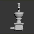 White Vintage Grinder 3D Model Created With Computer Design And Rendering Tools