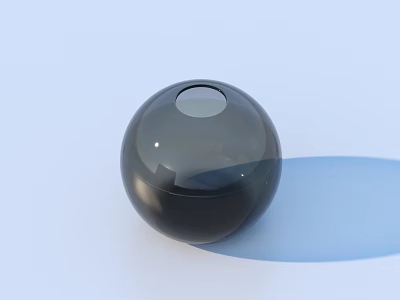 Modern Black Sphere Household Item With Smooth Surface And Top Opening 3d model