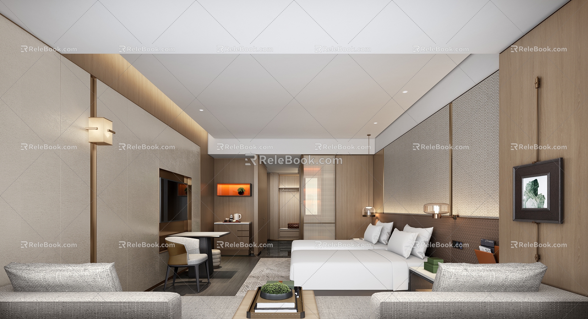 Luxury Hotel Room Standard Double Room 3d model