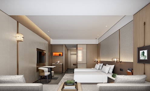 Luxury Hotel Room Standard Double Room 3d model