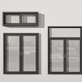 Modern Interior Window Designs With Black Frames And Transparent Glass Panels 3d model