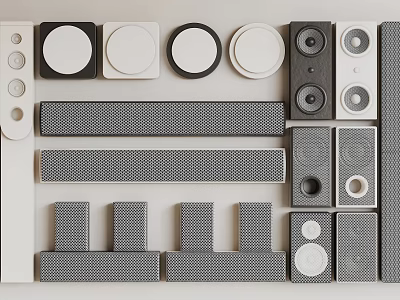 Modern Headphones And Speakers Showcasing Various Shapes Textured Designs And Sleek Styles 3d model