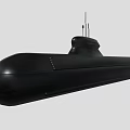 Black Submarine Model Exterior Design With Conning Tower And Smooth Surface 3d model