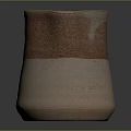 Handcrafted Ceramic Pitcher With Striped Texture And Brown Beige Artisanal Design 3d model