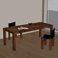 The medieval dining table The medieval dining table 3d model