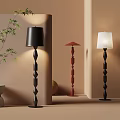 Modern Stylish Floor Lamps With Black Red And White Shades For Interior Decor