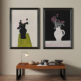 French retro abstract decorative painting 3d model