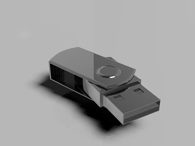 Portable Metal USB Flash Drive With Rotating Cap For Computer Storage 3d model