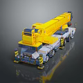 Yellow Heavy Duty Mobile Crane Truck With Extendable Boom And Multiple Wheels