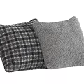 Soft Fluffy Gray And Plaid Checkered Decorative Pillows For Home Comfort