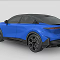 Blue Modern Sporty SUV With Black Roof And Stylish Wheels Design