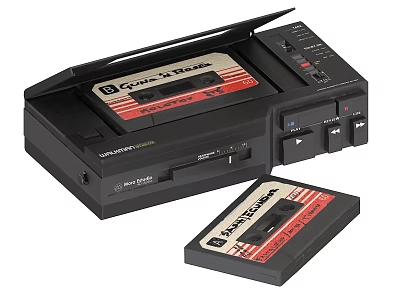 Black Compact 3 Radio Cassette Recorder With Am Fm Stereo And Tape 3d model