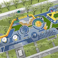 Modern Residential Landscape Design with Play Area Green Spaces and Geometric Paths