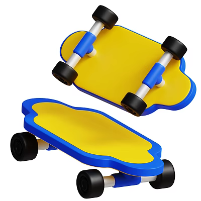 Electric Toy Scooter With Cloud Shaped Design Yellow Blue Wheels For Kids Fun Play 3d model
