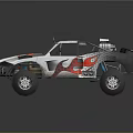 Custom Off Road Truck With Flame Graphics And Large Off Road Wheels