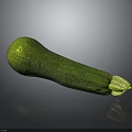 Fresh Green Zucchini Vegetable Showing Natural Curved Shape and Smooth Skin
