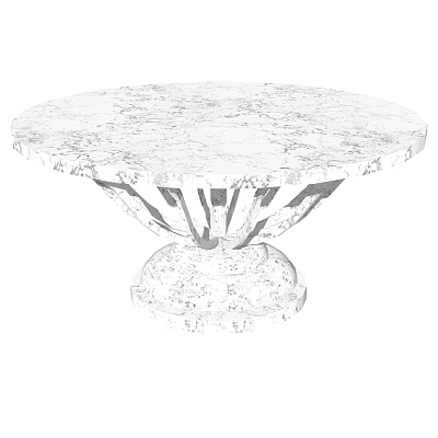 Round Marble Coffee Table With Unique Geometric Base Design For Living Room 3d model