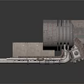 Industrial Equipment With Multi Layer Metal Pipes And Mechanical Components