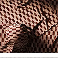 Stylish Curtain Accessories With Red Brown White Checkered Wrinkled Fabric Texture