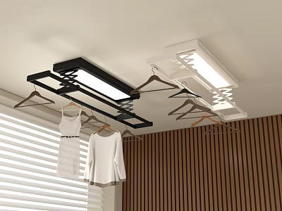 Hardware Tools Electric Clothes Dryer Rack Black White Design For Indoor Clothes Hanging 3d model