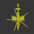 Modern Green Helicopter 3D Model With Large Rotors Cockpit And Mechanical Structure
