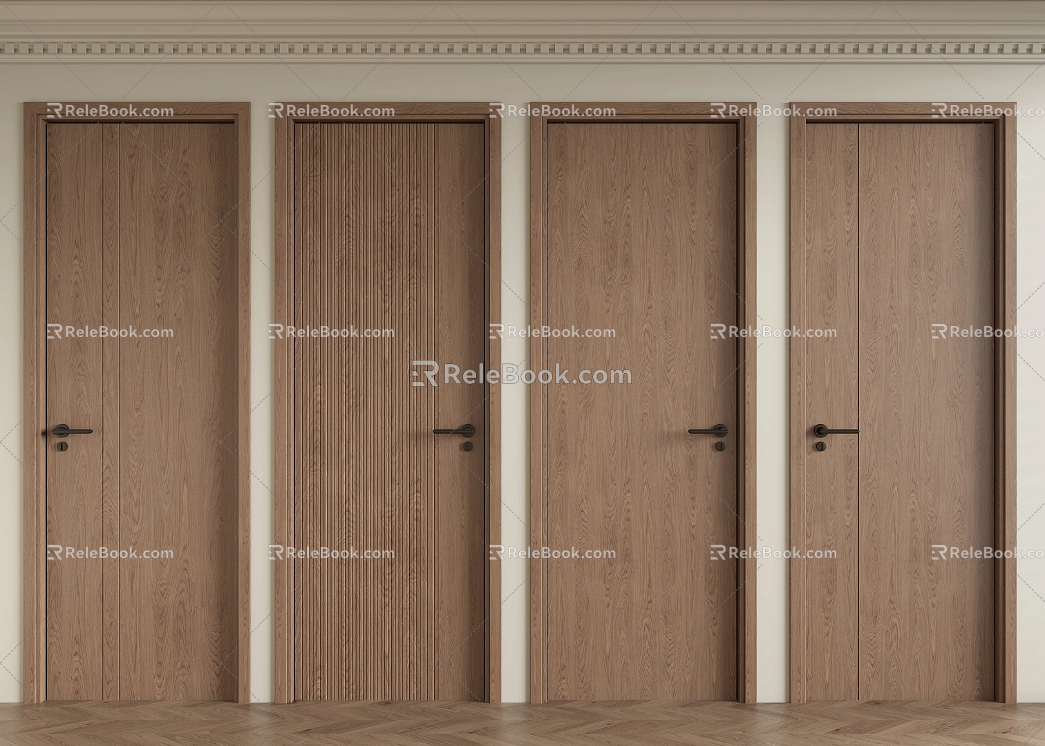 Middle Style Door Bedroom Door Room Door Single Door Flat Door Wooden Door 3d model