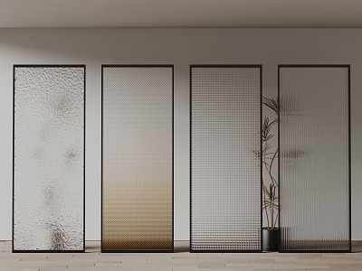 PROF Modern Glass Partition Glass Screen Changhong Glass Frosted Glass 3d model