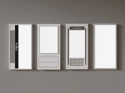 Various White Panel Designs For Home Integrated Ceiling Functional Modules 3d model