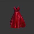 Elegant Red Spaghetti Strap Long Dress With Flowy Fabric For Evening Wear