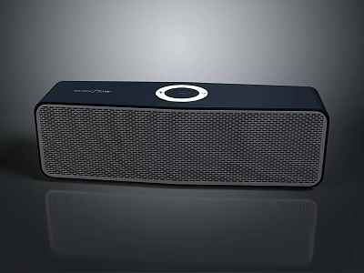 SoundLink Black Bluetooth Computer Speaker with Rectangular Design Mesh Grille And Circular Top Button 3d model