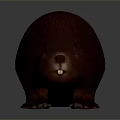 Brown Aquatic Beaver 3D Model With Brown Fur Standing Pose And Neutral Background