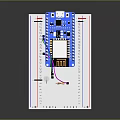Electronic Breadboard Setup with Microcontroller Module Colored Wires and Sensor for DIY Computer Projects 3d model