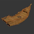 Ancient Wooden Sailing Ship Model As Traditional Water Transport With Detailed Deck And Hull