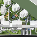 Modern Urban Planning Design With High Rise Buildings Green Spaces Roads And Public Areas