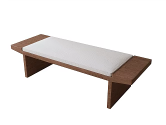 Modern Bed End Stool Bench 3d model