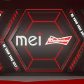 Visual Design Featuring Budweiser And Mei With Red Black Geometric Patterns 3d model
