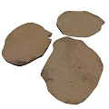 Three Irregular Brown Plant Leaf Shapes With Natural Textured Surfaces