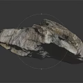 Natural Stone with Gray White Texture Irregular Shape on Black Background and Smooth Surface Reflection 3d model