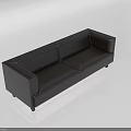 Simple Modern Double Seater Sofa With Black Leather Upholstery And Rolling Casters 3d model