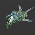 Futuristic Blue And White Passenger Aircraft With Mechanical Fuselage Wings And Cockpit Design